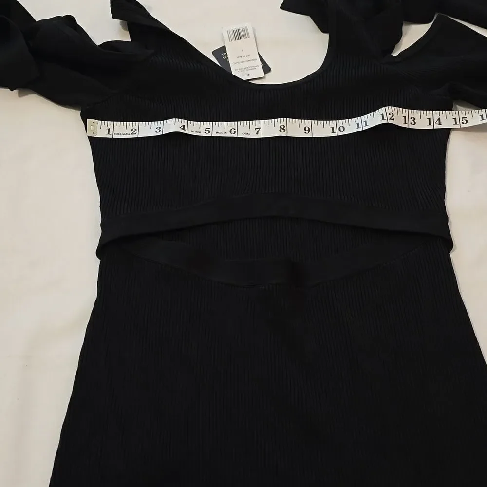 Bebe‎ Cold Shoulder Ribbon Dress size large NWT